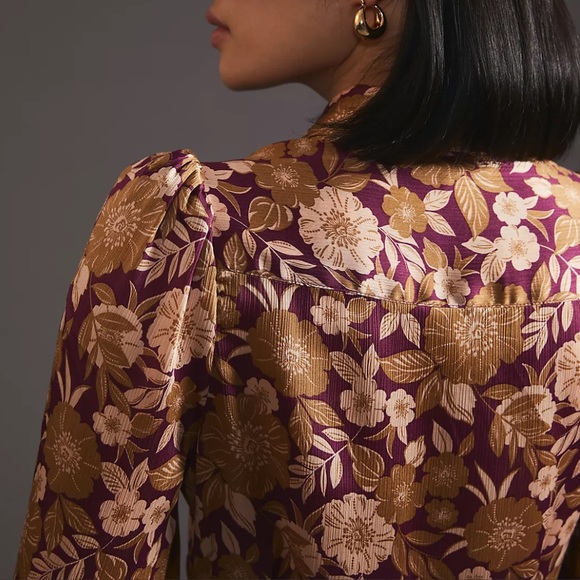 Favorite Daughter x Anthropologie Rami Sm Purple Pink Silky Double Button Front - Picture 8 of 15